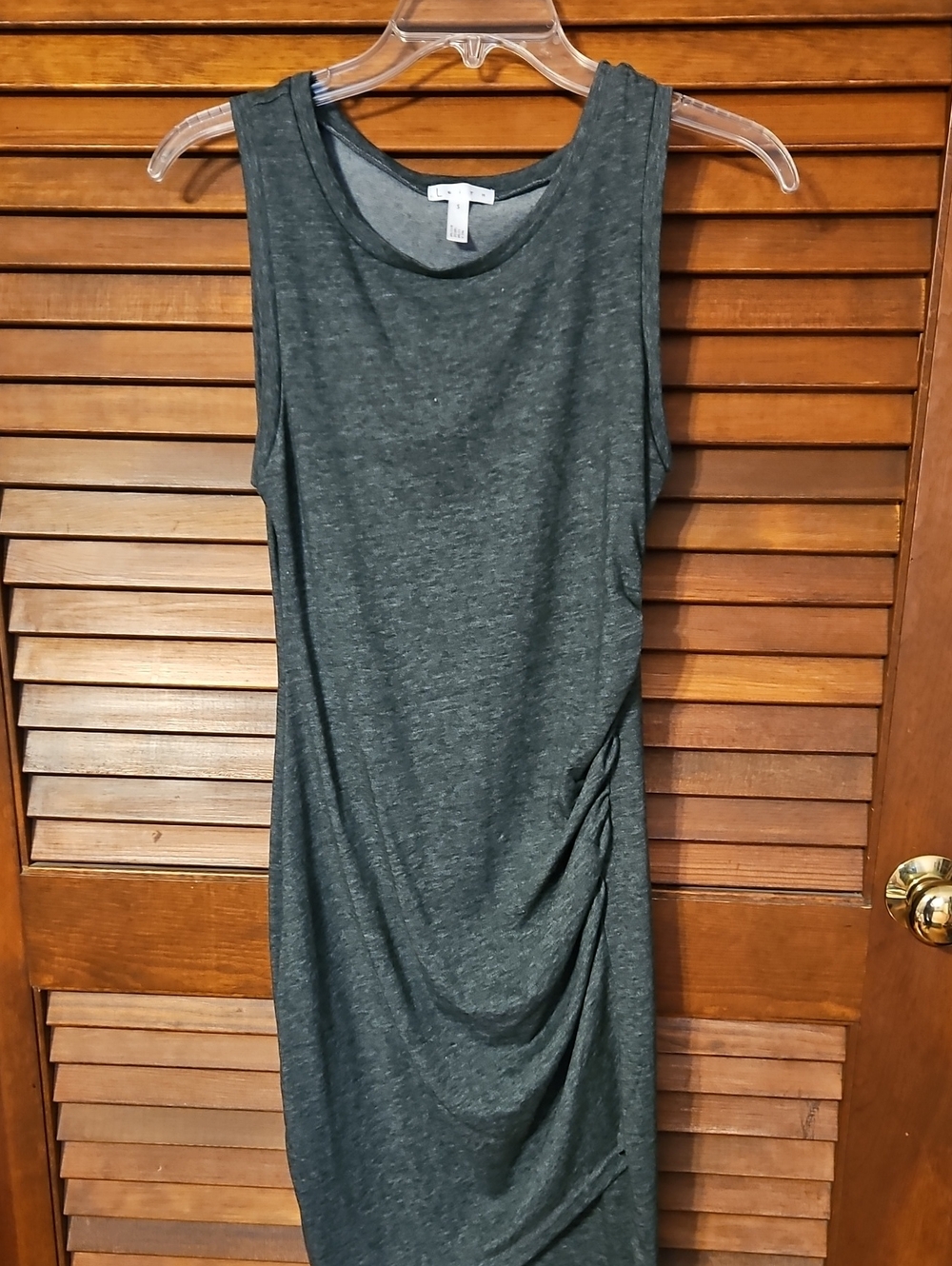 Leith Dark Heather Gray Ruched Women’s Tank Dress